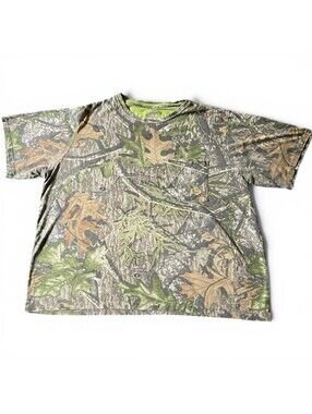 Mossy Oak Camo T-Shirt Pocket Tee Size Mens 2XL